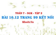 Bài 10.12 trang 99 Toán 7 Kết nối tri thức Tập 2